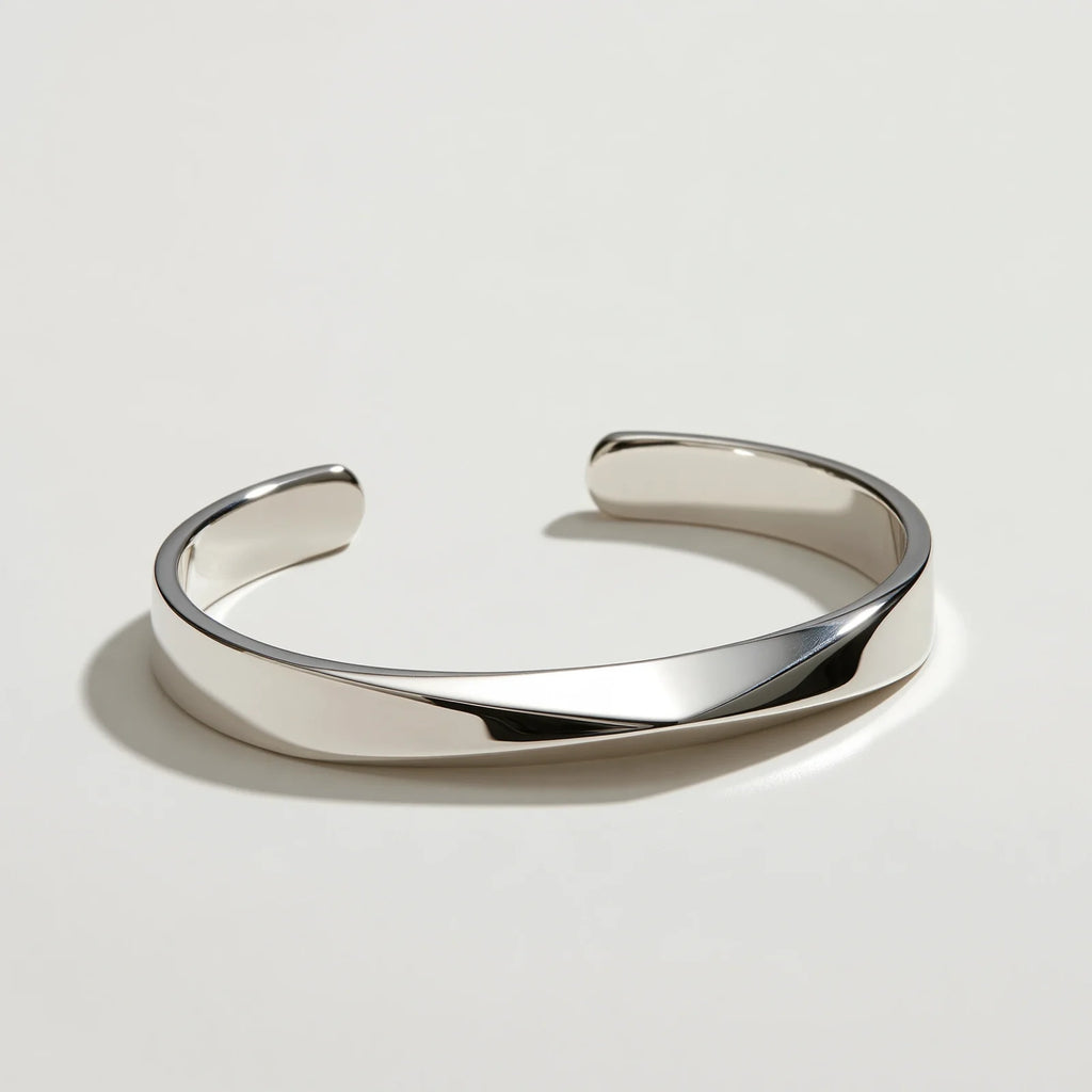MAYA 01 Mykonos twisted polished silver cuff bracelet
